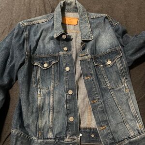 Gucci Light Blue Denim Jacket with Tan Label